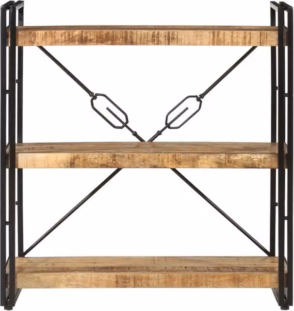 Libreria Industrial vidaXL in Legno di Mango e Metallo Marrone L: 77 cm, P: 30 cm, H: 80 cm – 1