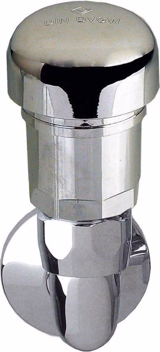 Aeratore a tubo da 1/2" con curva di raccordo cromata