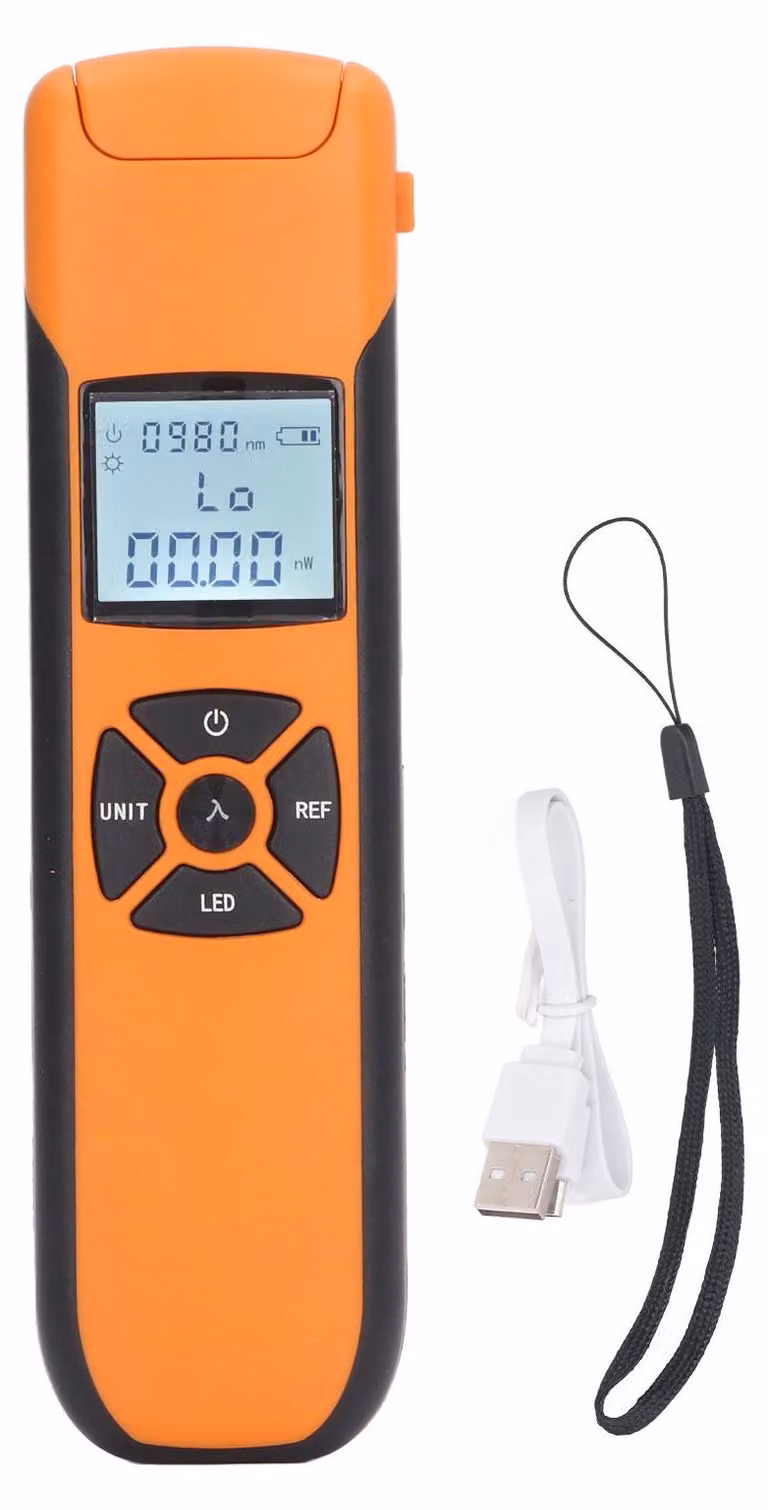 Misuratore di potenza per fibra ottica, da 800 a 1700 Nm, portatile, con memorizzazione automatica, modello mini