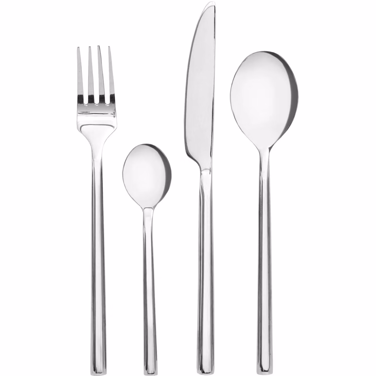 GUSTO CASA Servizio posate Dakotah Shiny in acciaio inox lucido argento, 24 pezzi