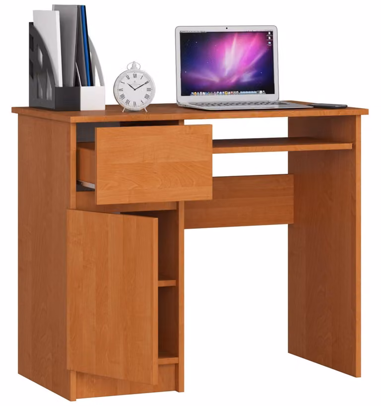Scrivania per computer da 90 cm | Scrivania | con cassetto porta tastiera e vano portaoggetti