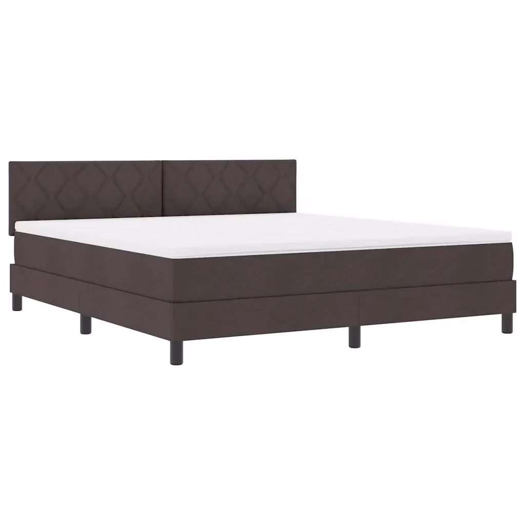 Letto a molle con testiera vidaXL in tessuto marrone con porta USB e illuminazione sottostante L/P/H: 180 x 200 x 183 cm – 2