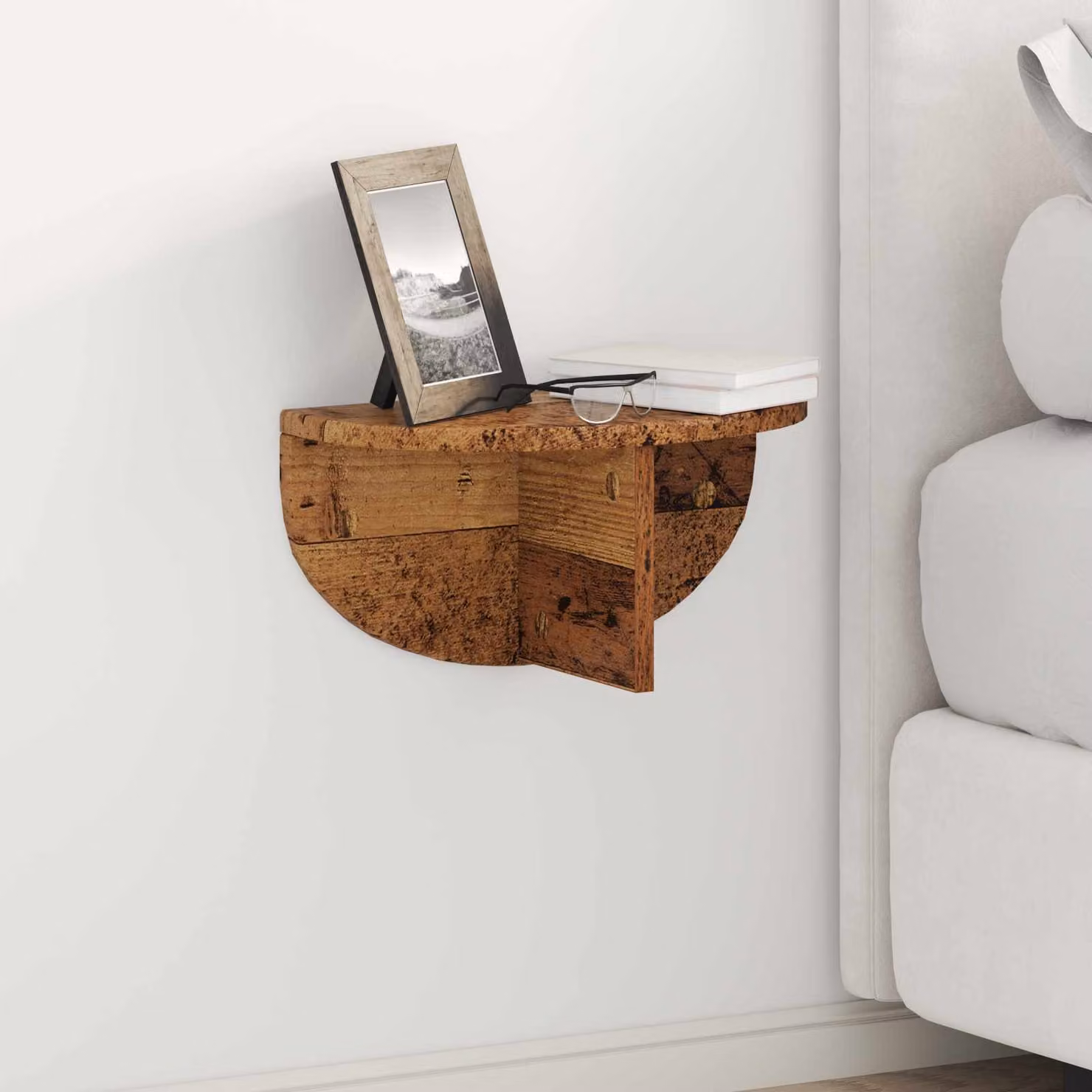 Set di 2 scaffali da parete vidaXL in legno effetto vecchio marrone L 38 x P 19 x H 19 cm