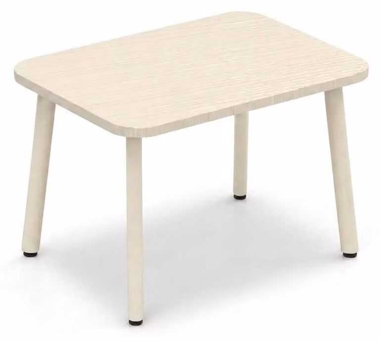 Tavolino da soggiorno, tavolino da divano, design moderno, bianco, aspetto legno, stile senza tempo
