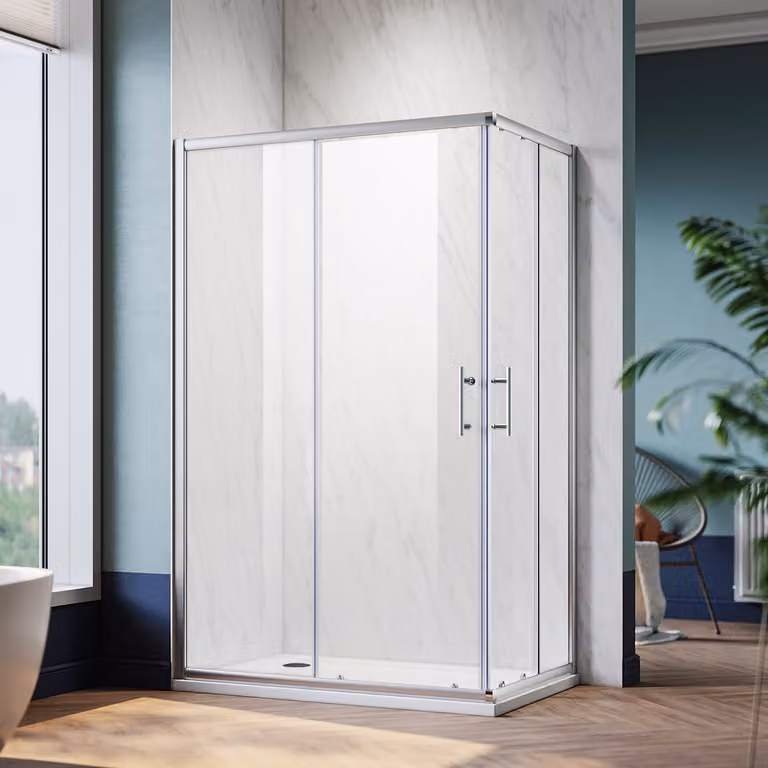 Cabina doccia angolare 100x80x195cm cabina doccia a doppia porta scorrevole in vetro temperato di sicurezza da 5 mm