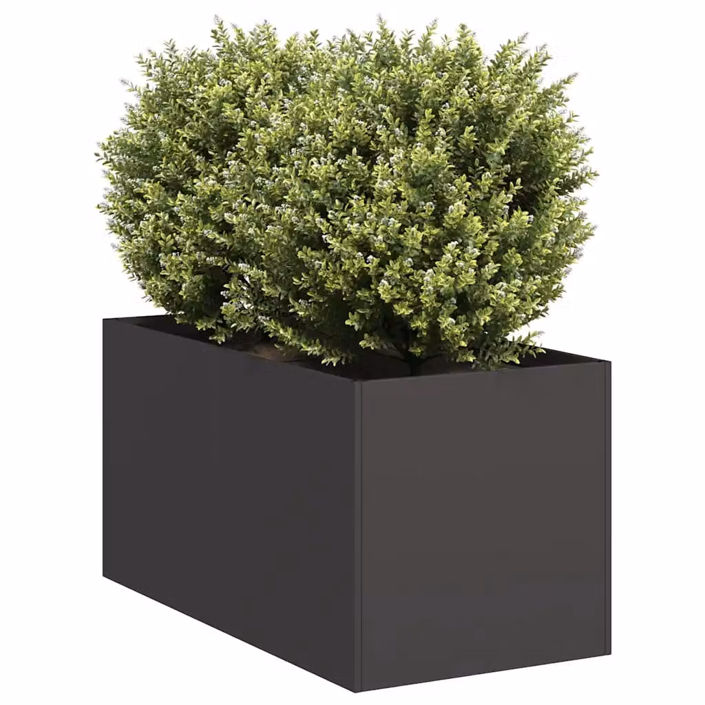 Fioriera vidaXL in acciaio nero L: 80 cm, P: 40 cm, H: 40 cm