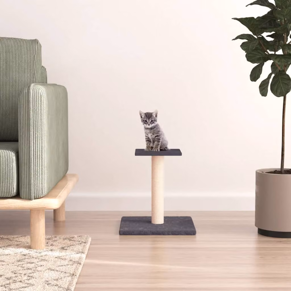vidaXL Palo Tiragraffi per Gatti con Piattaforma in Sisal Grigio