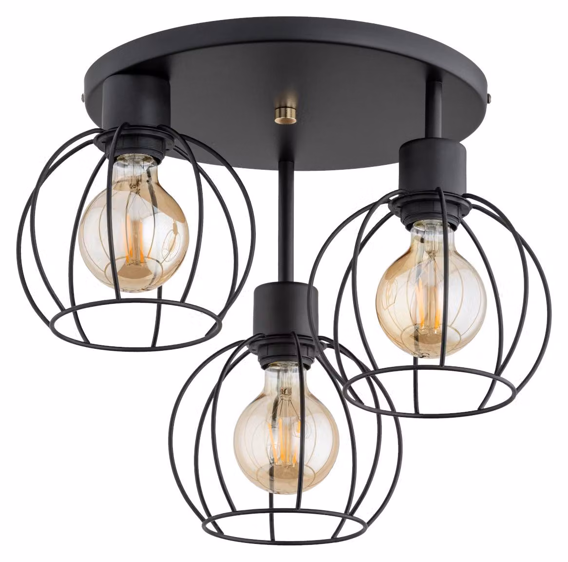 Lampada da soffitto ORSO nera 3xE27x15W in metallo, dimensioni: 31x40x40 cm, IP20, Alfa