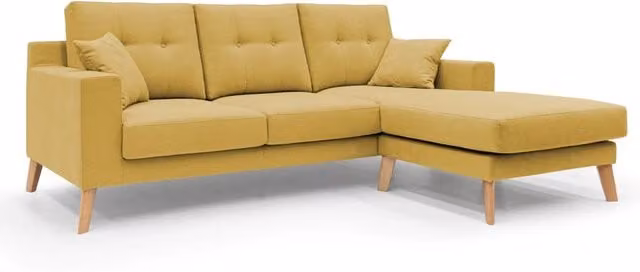 Divano angolare reversibile Danish Divani.Store in tessuto giallo L 237 cm