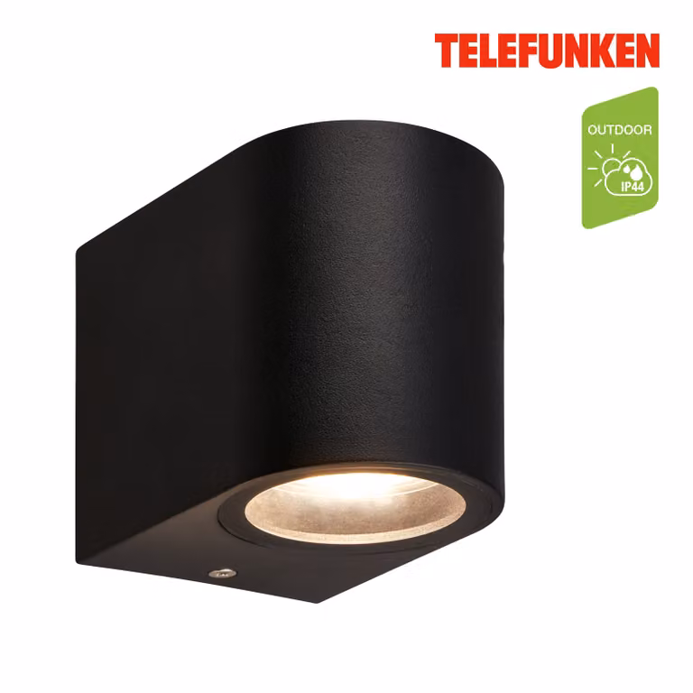 Lampada da parete Telefunken LED, resistente agli spruzzi, accensione/spegnimento tramite interruttore a parete