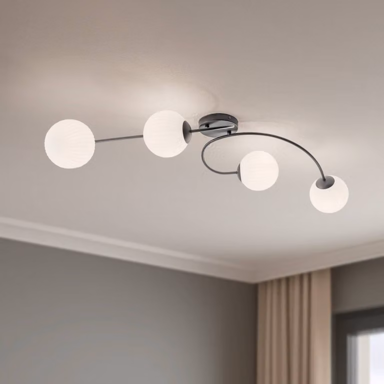 Plafoniera soffitto Vibra EMIBIG LIGHTING, dimmerabile, Bianco / Opale, Soggiorno / Sala da pranzo, Vetro, Moderno, Plafoniera