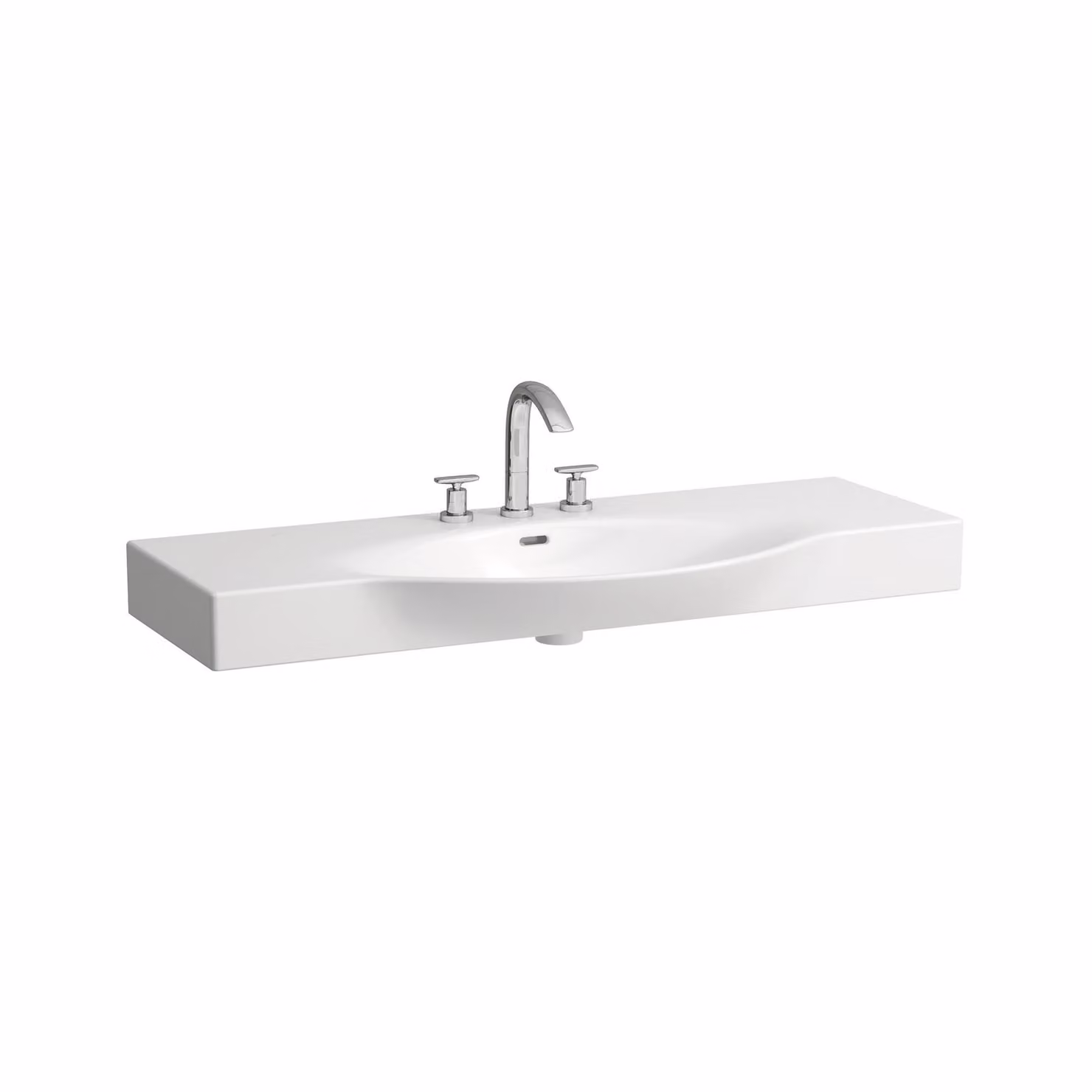 LAUFEN PALACE Lavabo de meuble, recoupable d'un côté jusquà 105cm, 1 trou pour robinet, avec trop-plein, 1200x510mm, H8117040001351, H8117040001351