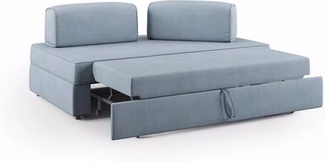 Divano Liberty Divani.Store in tessuto impermeabile carta da zucchero con schienali mobili, Larghezza: 200 cm
