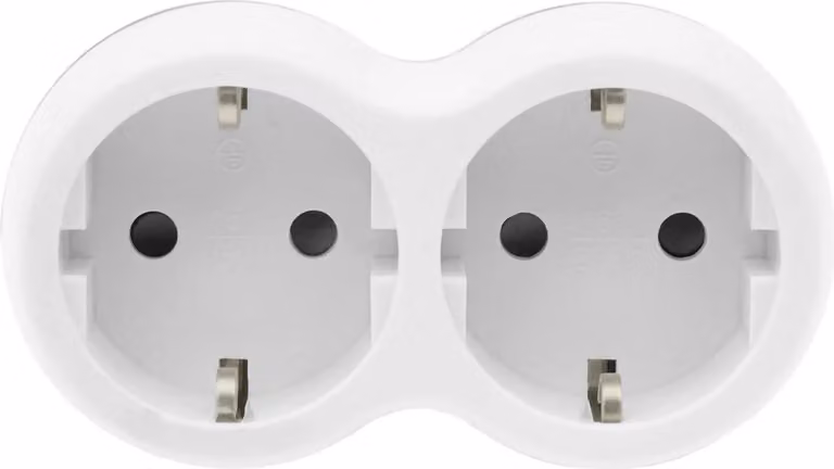 Adattatore doppia presa 2x Schuko 230V grigio-bianco