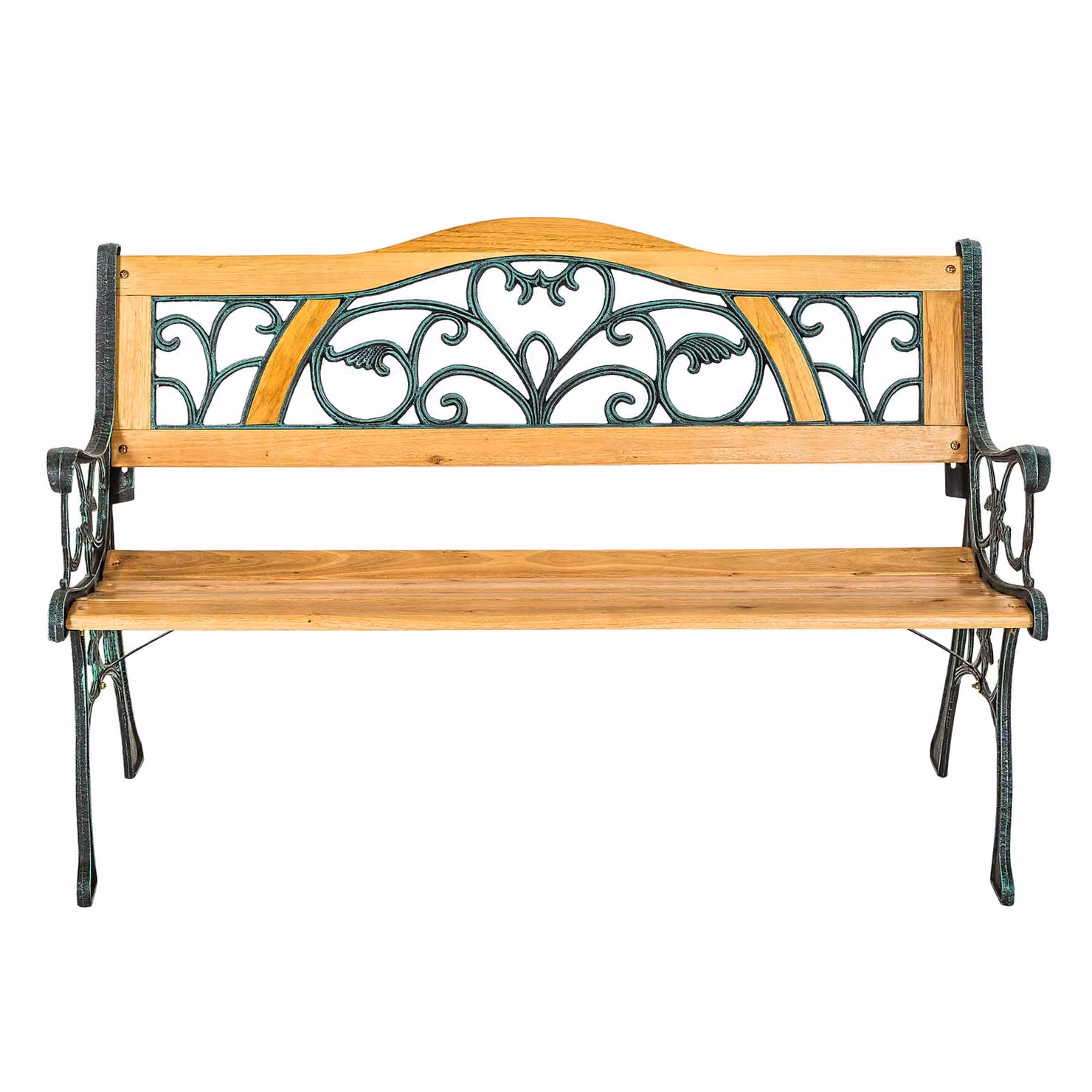Panchina da giardino TecTake GmbH a 2 posti in legno e metallo marrone L: 124 cm, P: 60 cm, H: 83 cm – 4