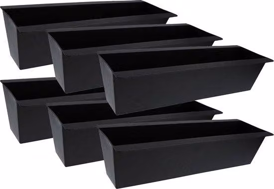 Set di contenitori in plastica, 6 pezzi, 38 x 9 x 13 cm, resistente alle intemperie, adatto per uso interno ed esterno