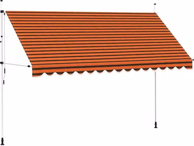 Tenda da sole retrattile manuale DESIGN IN in poliestere arancione e marrone con bracci pieghevoli in acciaio, L: 400 cm, P: 120 cm