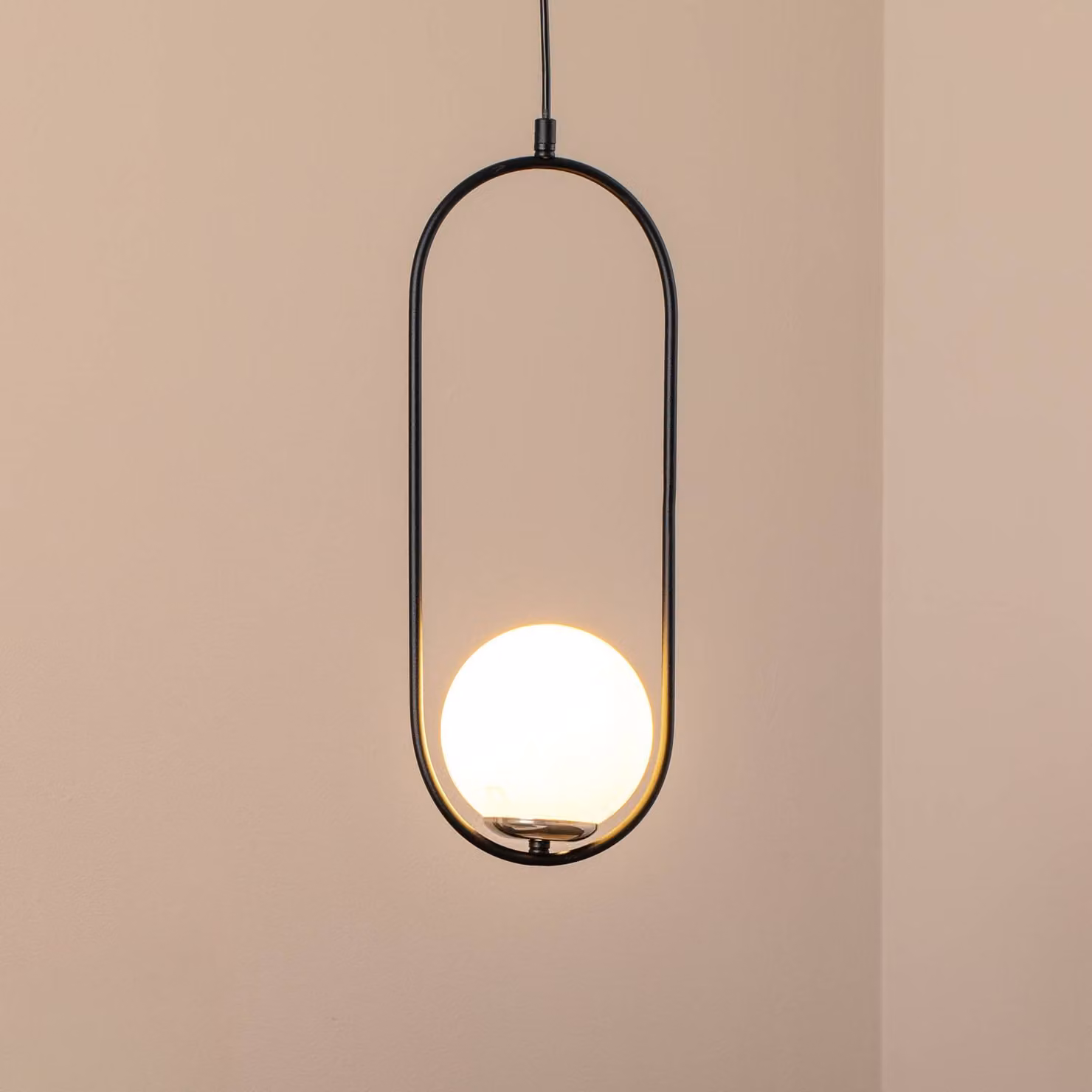 Lampada a sospensione in vetro Opviq, dimmerabile, Nero, Soggiorno / Sala da pranzo, Vetro, Moderno, Lampada a sospensione