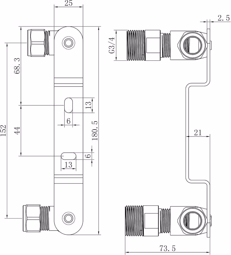 Supporto a parete per rubinetto doccia nascosto, con connettore da 15 mm x 1-2 pollici, per miscelatori doccia termostatici da incasso