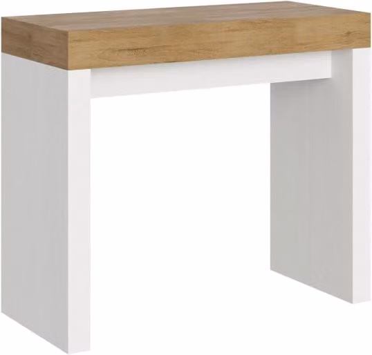 Consolle allungabile 90x40/300 cm Roxel Mix piano Quercia Natura - struttura Bianco Frassino