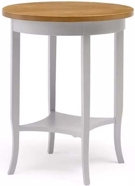Tavolino rotondo in legno bianco/noce ø 60 h 72 - Mobili 2G