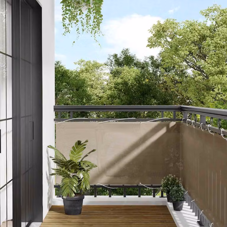 Copertura per balcone vidaXL beige in poliestere e alluminio, L: 800 cm, H: 75 cm