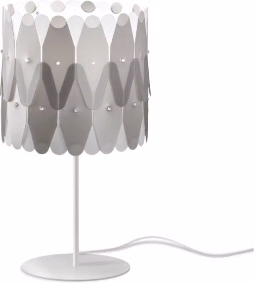 Lampada da scrivania moderna Amanda Linea Zero Polilux in metallo e plastica color argento con attacco E27