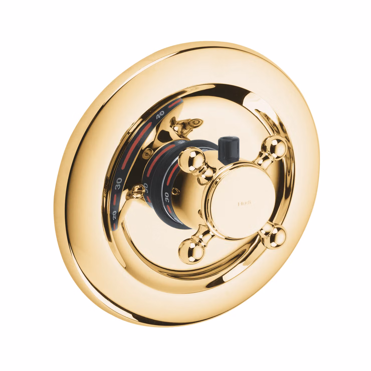 KLUDI 1926 : robinetterie thermostatique encastrée, poignée en croix, limiteur d'eau chaude à 40 °C, sans robinet d'arrêt, 517194520, 517194520