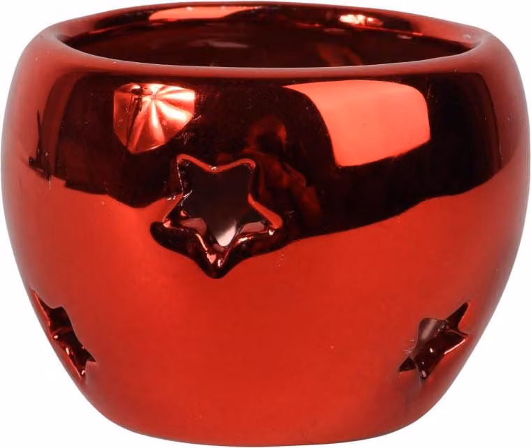 Lanterna in Vetroceramica per candela tealight rotonda in rosso