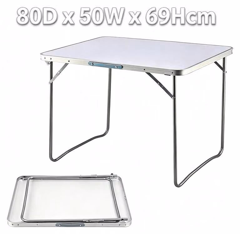 Tavolo da campeggio – Tavolo pieghevole – Alluminio – 80 x 60 x 69 cm