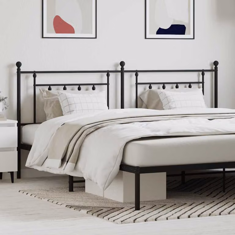 Testiera di ricambio vidaXL in metallo nero laccato per letto 200x200 cm