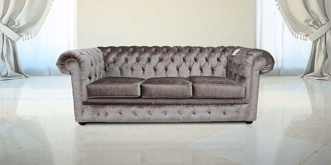 Chesterfield Design Luxus Polster Sofa Couch Sitz Garnitur Leder #249