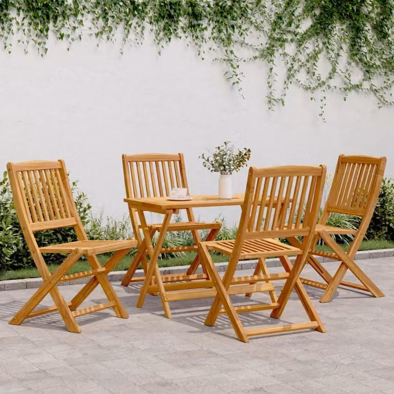 Maison Exclusive - Set da pranzo da giardino pieghevole in legno massello di acacia, 5 pezzi
