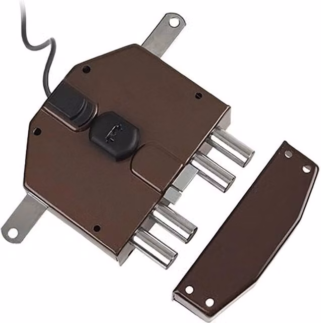 Serratura Elettrica Triplice Yale Art. 6823 Destra con Cilindro da 80 mm Marrone