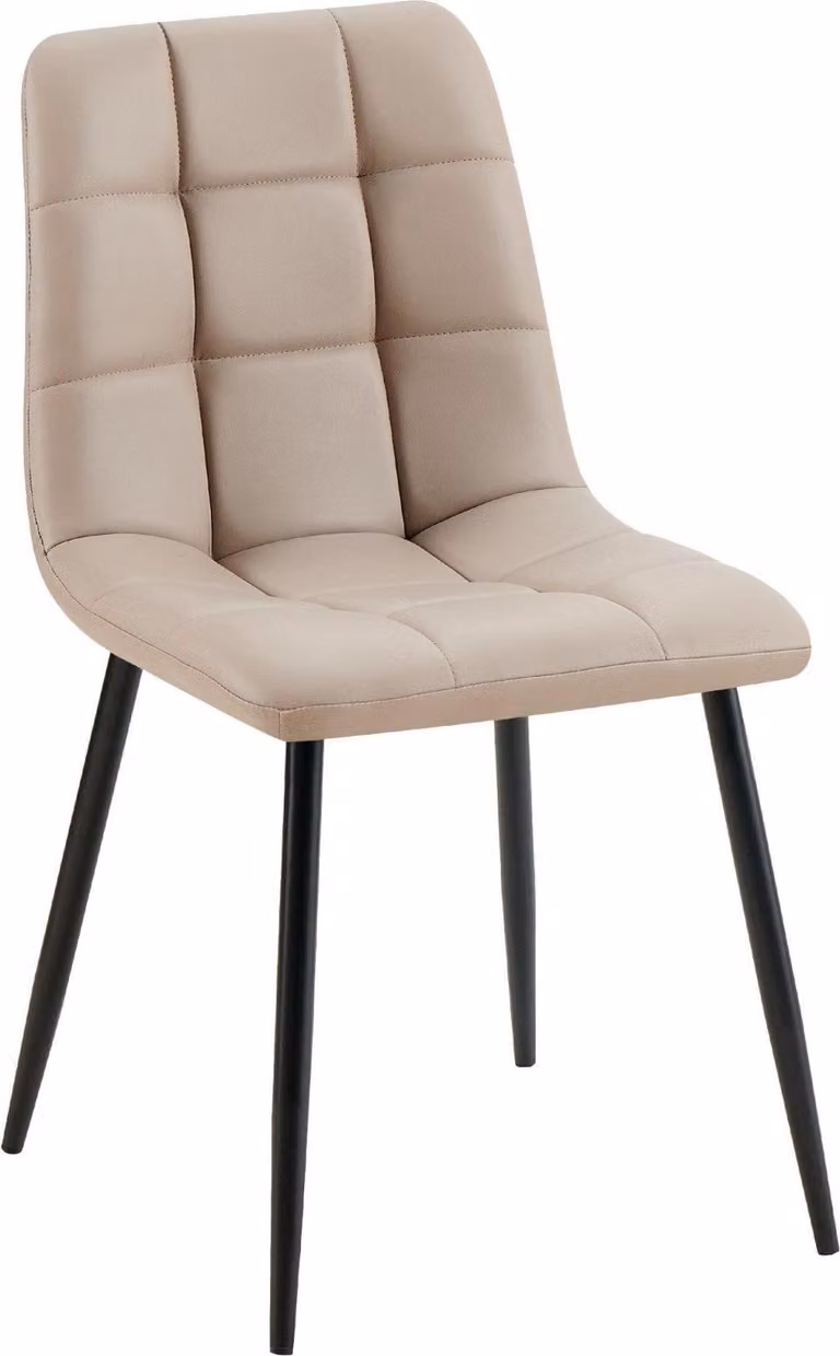 Sedia da pranzo in Pelle finta - Sedia - Rivestimento di facile manutenzione, elevato comfort di seduta | Colore: Taupe