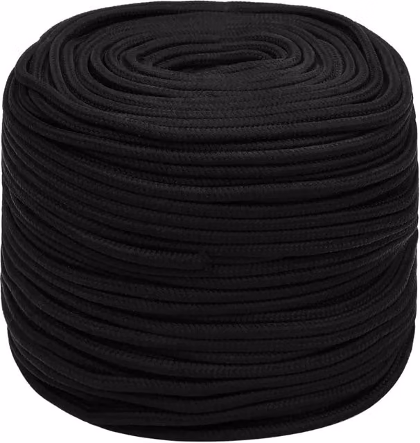Corda da lavoro nera vidaXL in plastica, diametro 8 mm, lunghezza 500 m