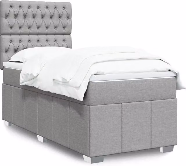 Giroletto a Molle con Materasso Grigio Chiaro 90x200 cm Tessuto 3293858