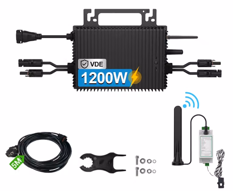 Micro-inverter, controllo tramite Wi-Fi, resistente agli agenti atmosferici (grado di protezione IP67), 1200W