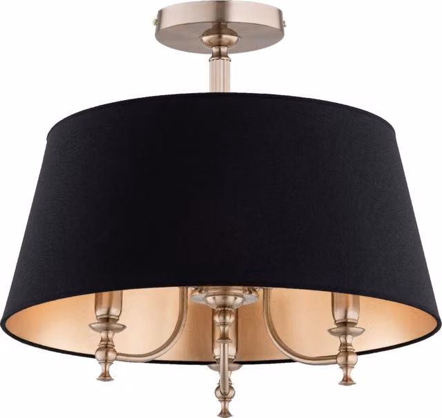 Plafoniera ROSETTA Alfa in metallo oro e nero, Ø 55 cm, 3xE14