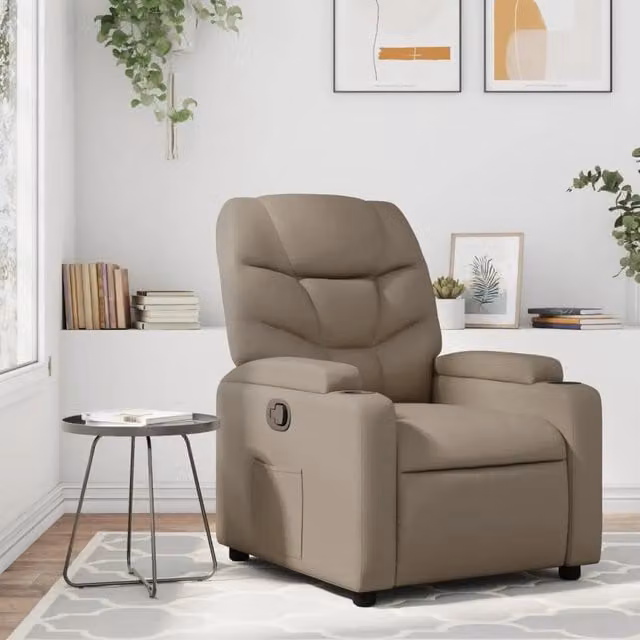 Divano Sedia-Poltrona Reclinabile Cappuccino in Similpelle 612401