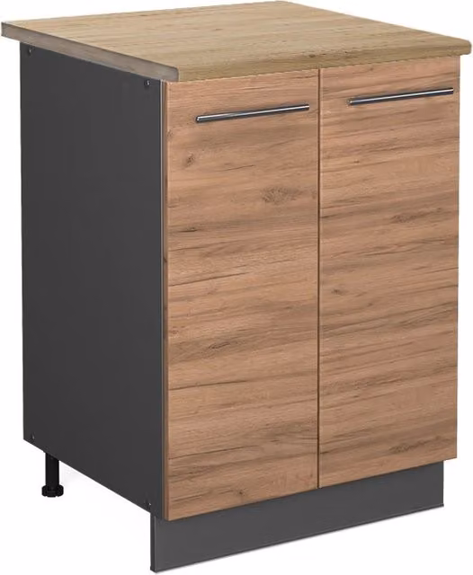 Mobiletto base cucina Vicco Fame-Line Rovere dorato e Antracite L: 60 cm, H: 82 cm – 1