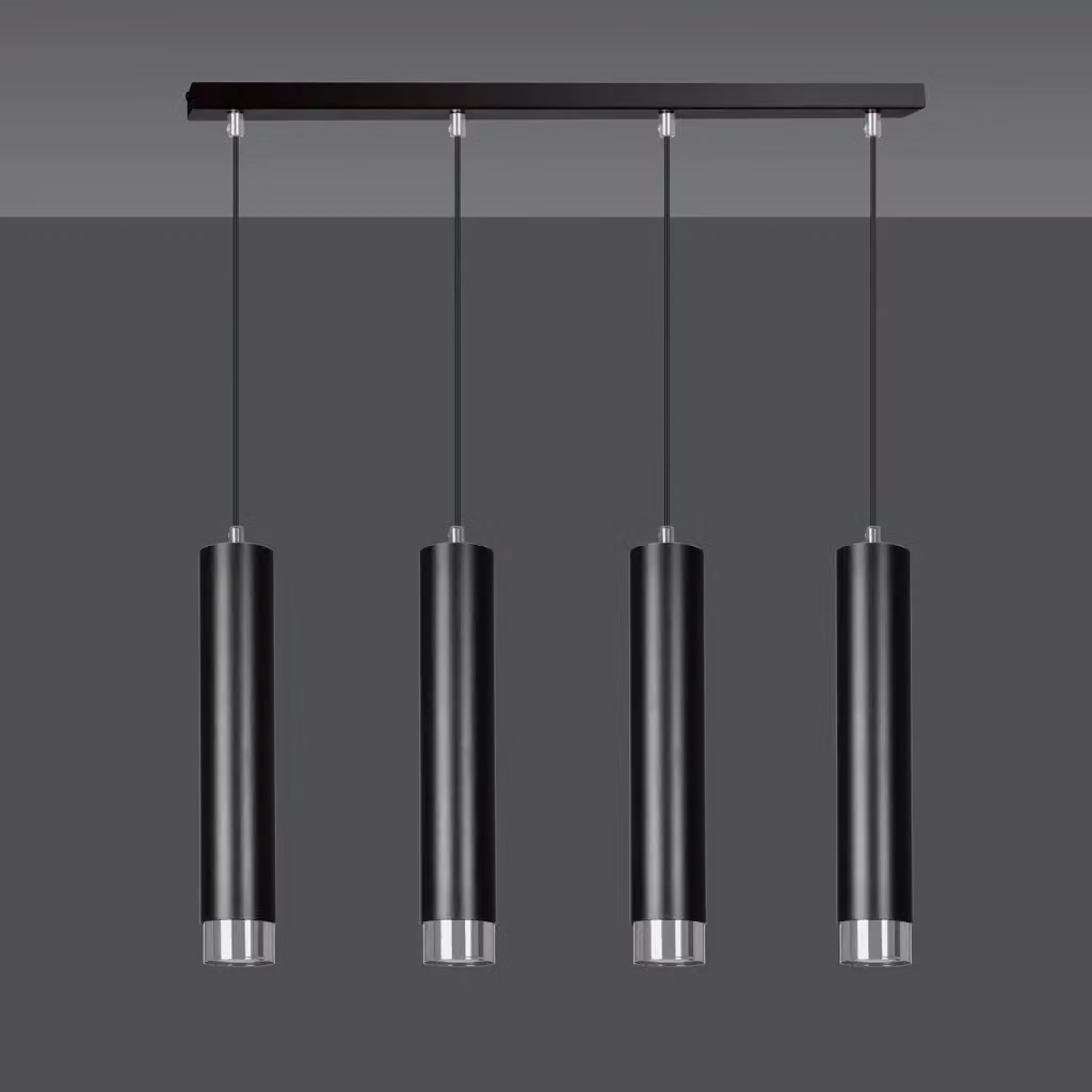 Lampadario Wagner Luceart-Classic a 4 Luci in Acciaio e Metallo Nero e Cromo – 2