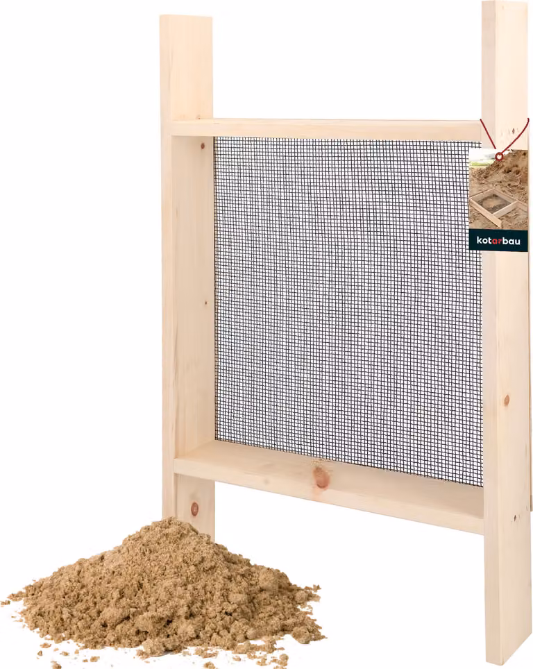 KOTARBAU® accio da Giardino accio Sabbia 4x4mm Acciaio e Legno 80x50cm per Terra e Compost Robusto e Resistente