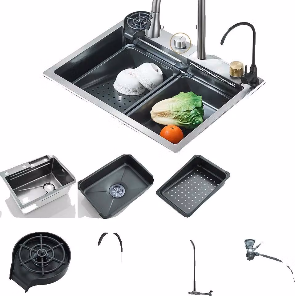 Lavello da cucina, vasca singola, acciaio inox, 60x45 A2