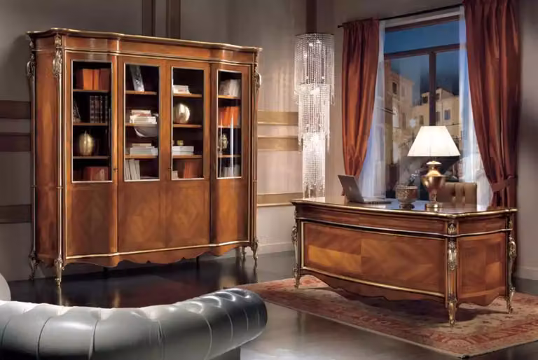 Büro Schreibtisch Komplettes Set Möbel Tische Luxus Italien Tisch 2tlg.