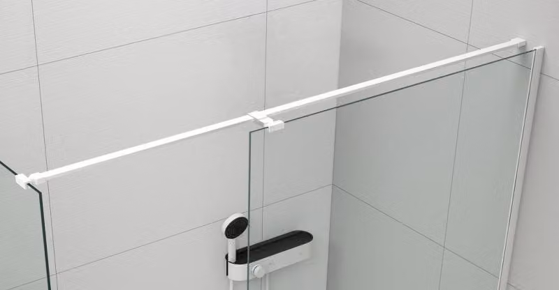 Polysan ESCA, supporto angolare universale per box doccia da 2000 mm, bianco opaco