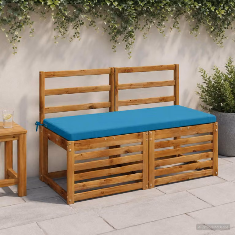 Cuscino per panchina vidaXL SOEST rettangolare in poliestere azzurro con rivestimento rimovibile e resistente ai raggi UV