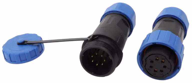 Connettore multipolare (7 poli), impermeabile, 5A, per cavi con diametro da 6 a 12 mm, per applicazioni elettriche