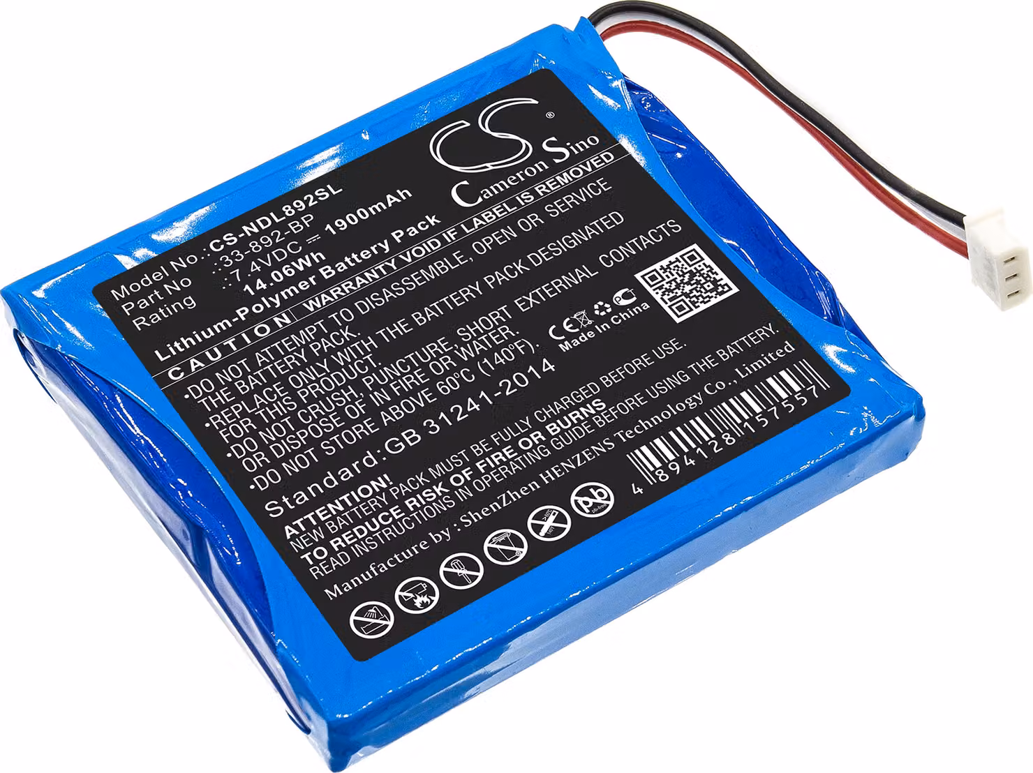 TECHTEK Batteria compatibile con [Ideal] 33-892, 33-892 Securitest Pro Tester sostituisce 33-892-BP