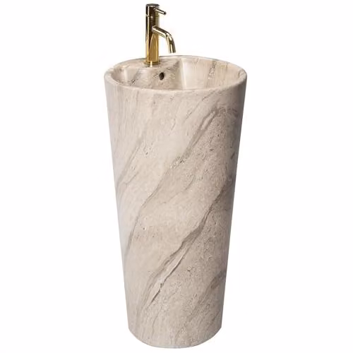 Rea - Lavabo Freestanding Blanka Natural Matt Lavabo Bagno 40 X 40 X 85 cm In Ceramica (Grigio Chiaro)
